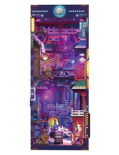 Βιβλιοστάτης Παζλ 3D Ξύλινο Book Nook Cyber ​​city