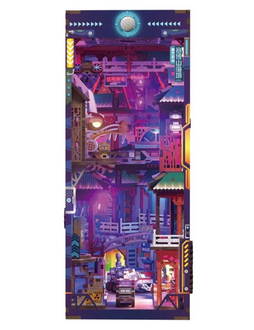 Βιβλιοστάτης Παζλ 3D Ξύλινο Book Nook Cyber ​​city