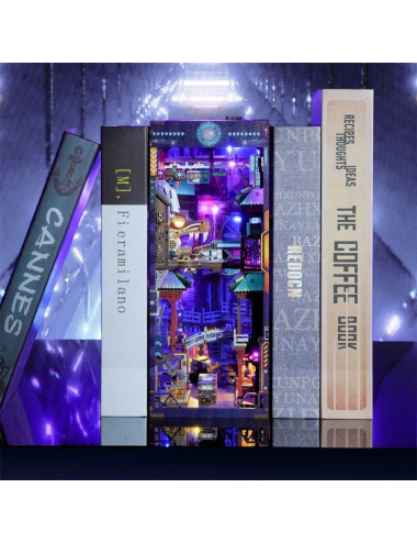 Βιβλιοστάτης Παζλ 3D Ξύλινο Book Nook Cyber ​​city