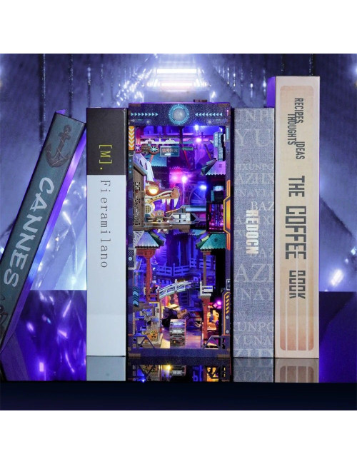 Βιβλιοστάτης Παζλ 3D Ξύλινο Book Nook Cyber ​​city