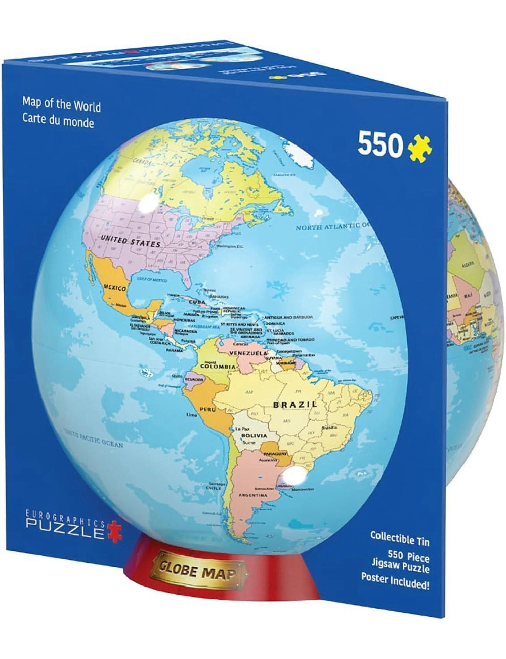 Παζλ 550κ Eurographics Map of the World Μεταλλικό Κουτί