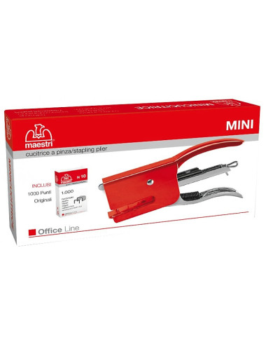 Συρραπτικό Maestri 15φ Mini Plier Color N10 Δώρο Σύρματα