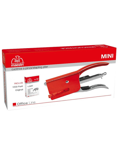 Συρραπτικό Maestri 15φ Mini Plier Color N10 Δώρο Σύρματα