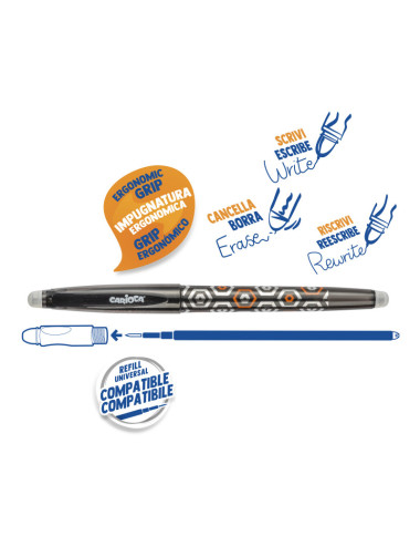 Στυλό Carioca Oops Pop Erasable 0.7 που Σβήνει Μαυρό