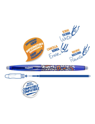 Στυλό Carioca Oops Pop Erasable 0.7 που Σβήνει Μπλε