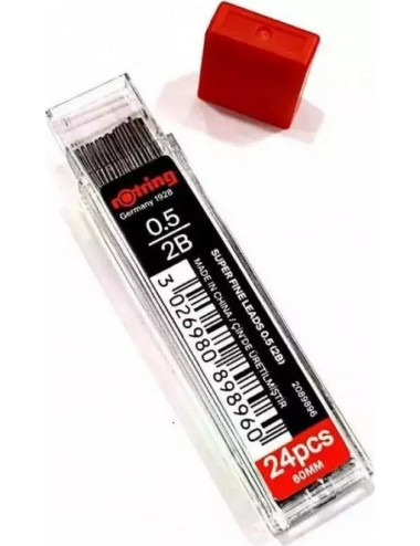 Μύτες Rotring 0.5mm 2Β Super Fine για Μηχανικό Μολύβι 24τ