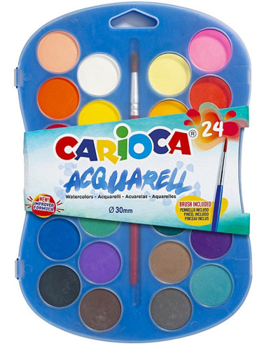 Νερομπογιές Carioca 24χρ Κασετίνα Με Πινέλο