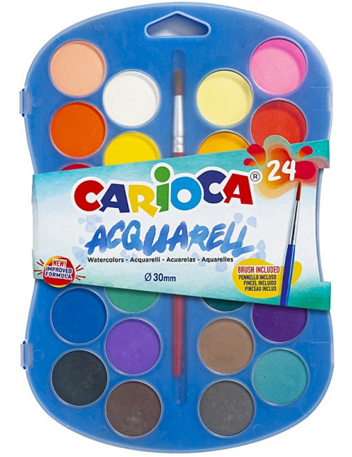 Νερομπογιές Carioca 24χρ Κασετίνα Με Πινέλο