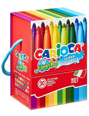 Μαρκαδόροι Carioca 30χρ Jumbo Superwashable Σε Κούτι