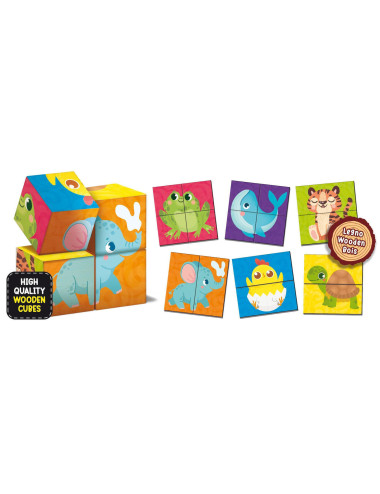 Μοντεσσόρι Lisciani Παζλ Cubes & Puzzle 2in1