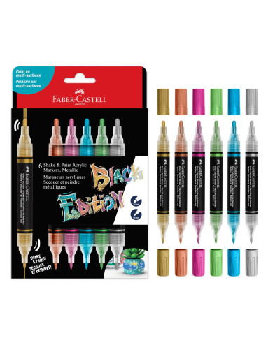 Μαρκαδόροι Faber Castell Acrylic Metalic Shake & Paint Set6