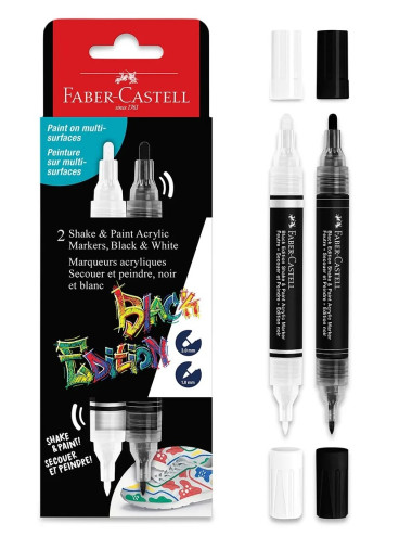Μαρκαδόροι Faber Castell Acrylic Black Edition Shake & Paint Set2