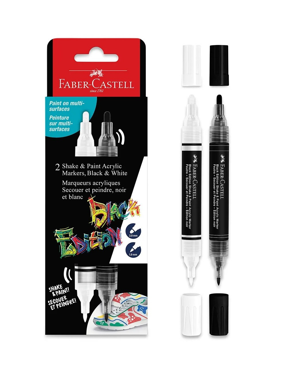Μαρκαδόροι Faber Castell Acrylic Black Edition Shake & Paint Set2