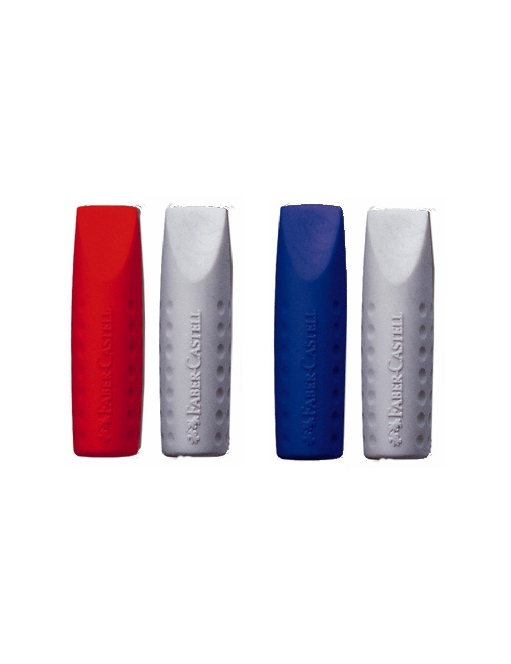Γόμα Faber Castell Σετ 2τ Καπάκι Φούξια-Γκρι/Μπλε-Γκρι