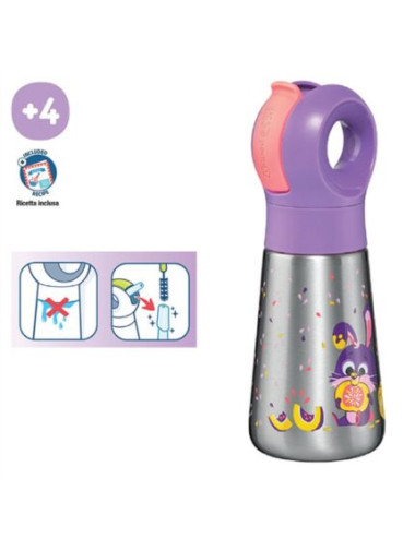 Παγούρι 350ml Maped Picnik Αοξείδωτο Μωβ Rabbit