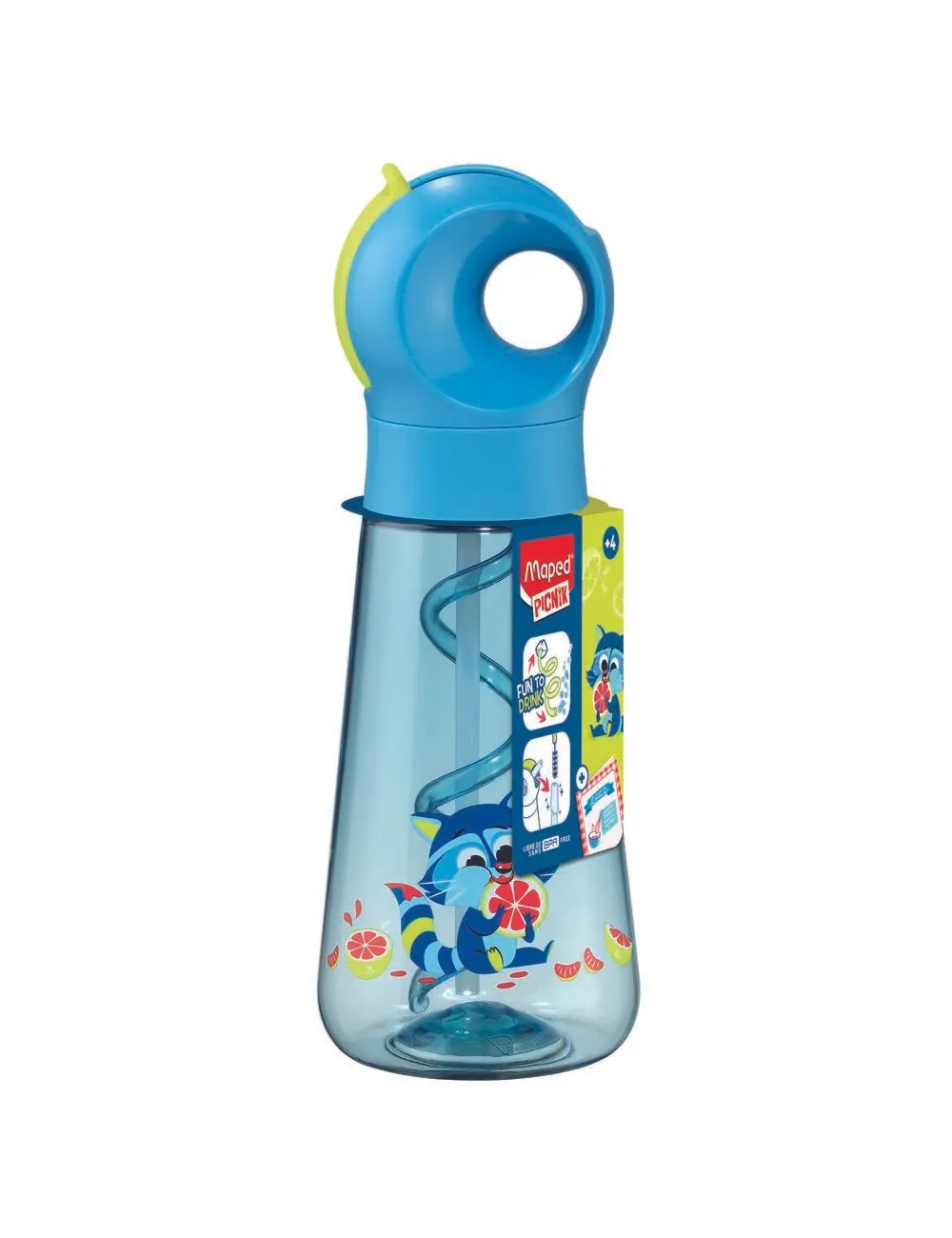 Παγούρι 500ml Maped Picnik Ενθάρρυνσης Ecozen Miniz Non Spill Γαλάζιο Ρακούν