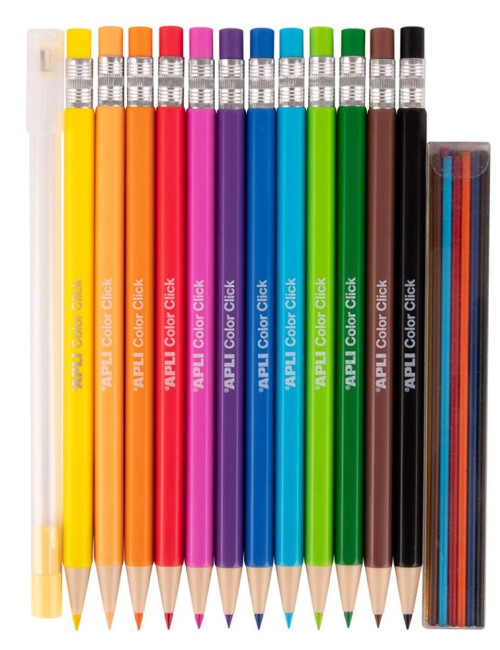 Μηχανικά μολύβι Apli Color Click Ξυλομπογιά 12χρ