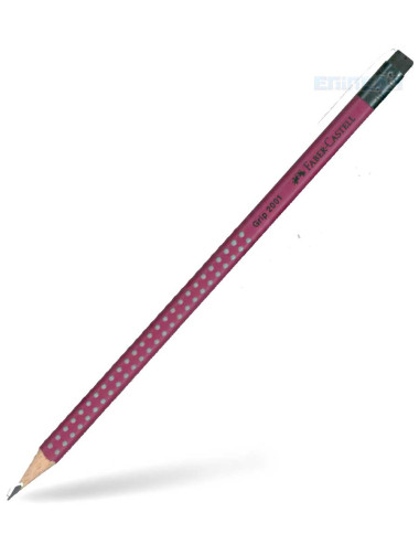 Μολύβι Faber Castell Grip 2001 2B με γόμα magenta