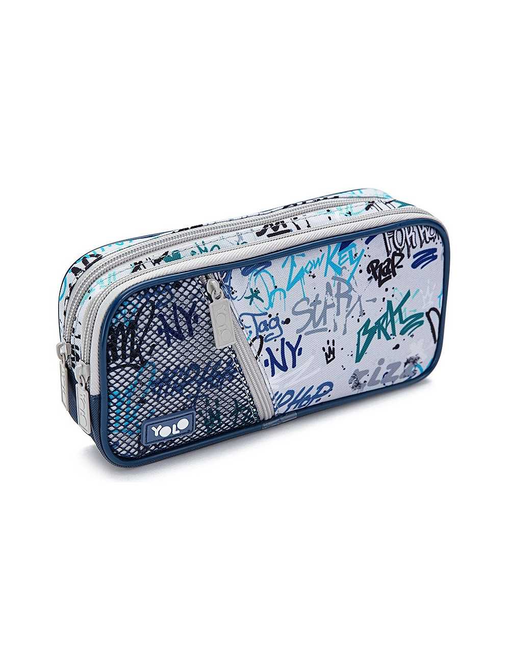 Κασετίνα Yolo Box Τριπλή Graffiti Grey