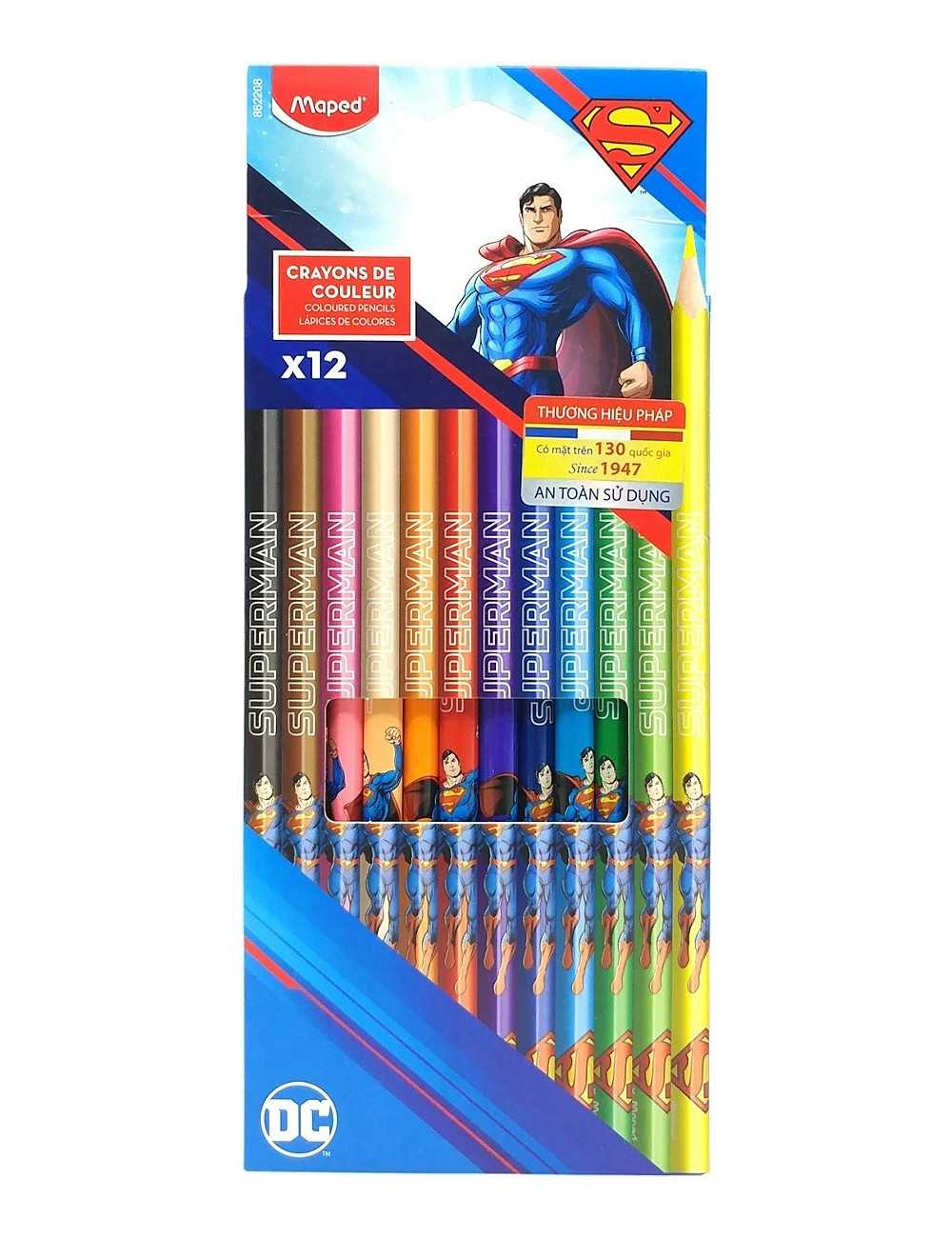 Ξυλομπογιές Maped 12χρ Superman
