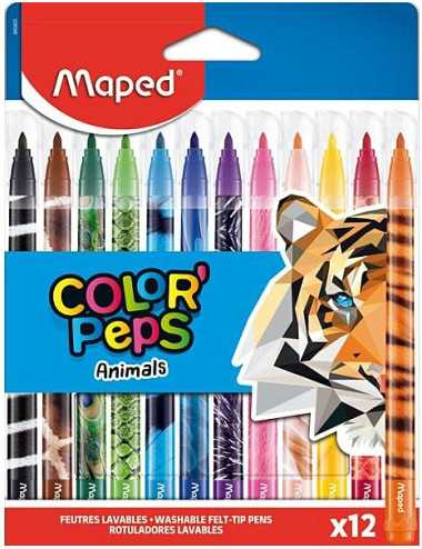 Μαρκαδόροι Maped 12χρ ColorPeps Animals