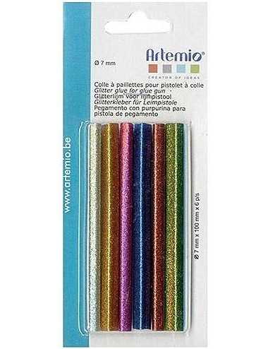 Ράβδοι 7mm Artemio Σιλικόνης Glitter Colors