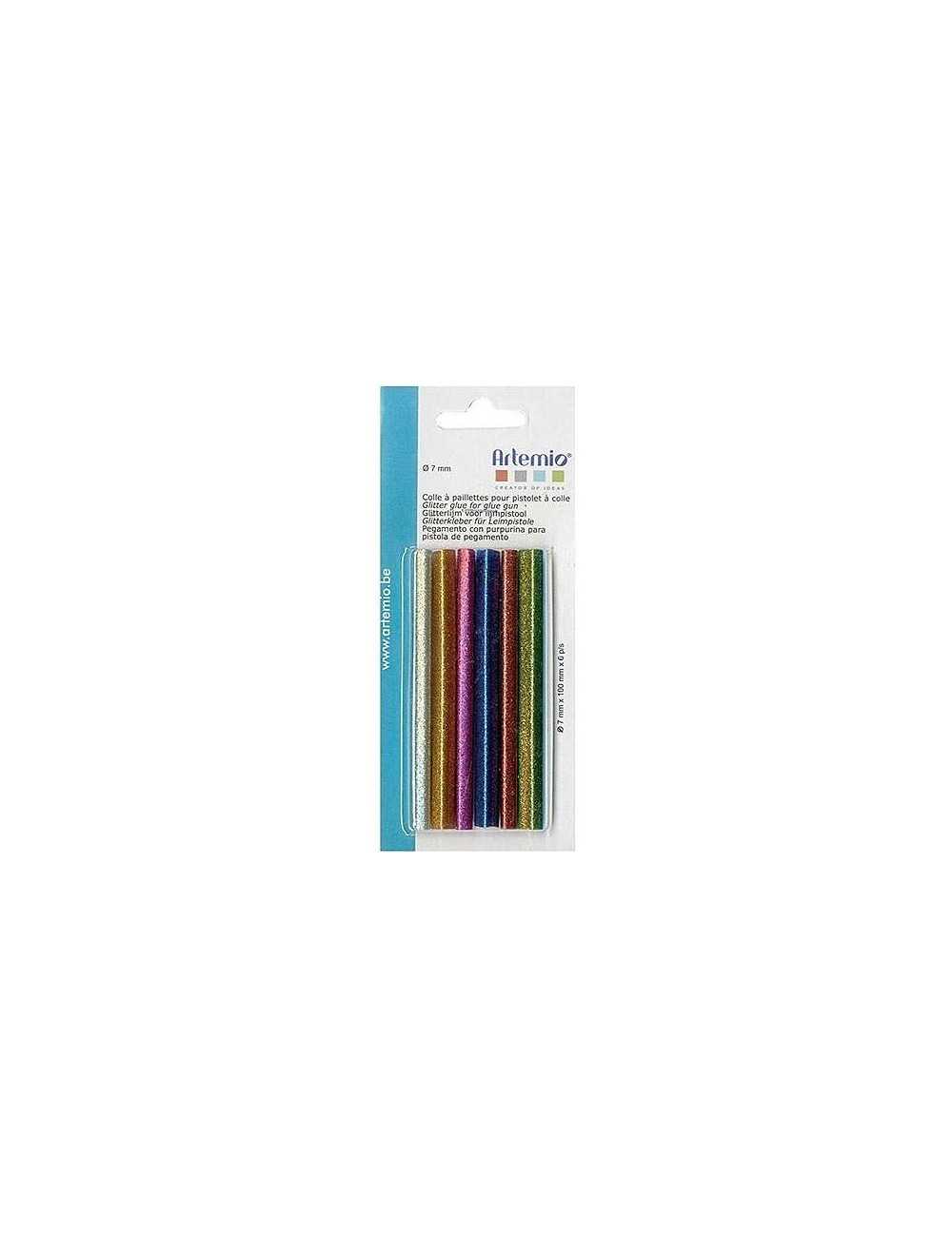 Ράβδοι 7mm Artemio Σιλικόνης Glitter Colors