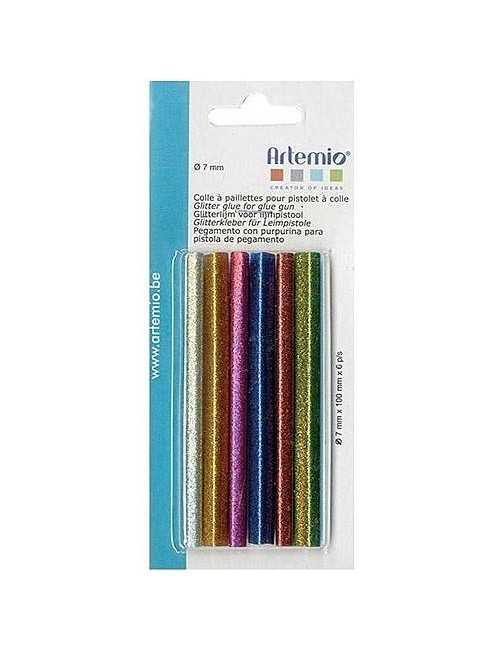 Ράβδοι 7mm Artemio Σιλικόνης Glitter Colors