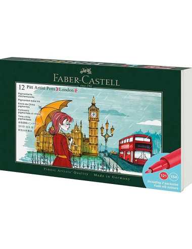 Μαρκαδόροι Faber Castell Pitt Artist Pen 12χρ Ανεξίτηλοι London
