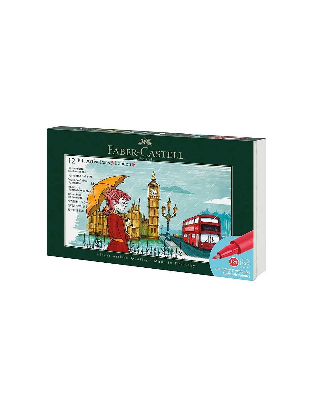 Μαρκαδόροι Faber Castell Pitt Artist Pen 12χρ Ανεξίτηλοι London