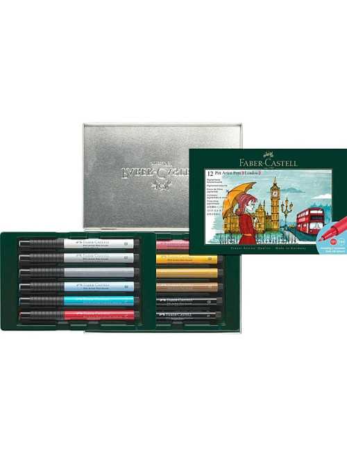 Μαρκαδόροι Faber Castell Pitt Artist Pen 12χρ Ανεξίτηλοι London