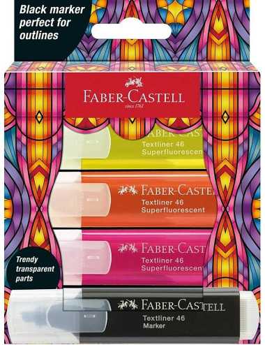 Μαρκαδόροι Faber Castell Textliner 46 Υπογράμμισης Superfluorescent 4χρ