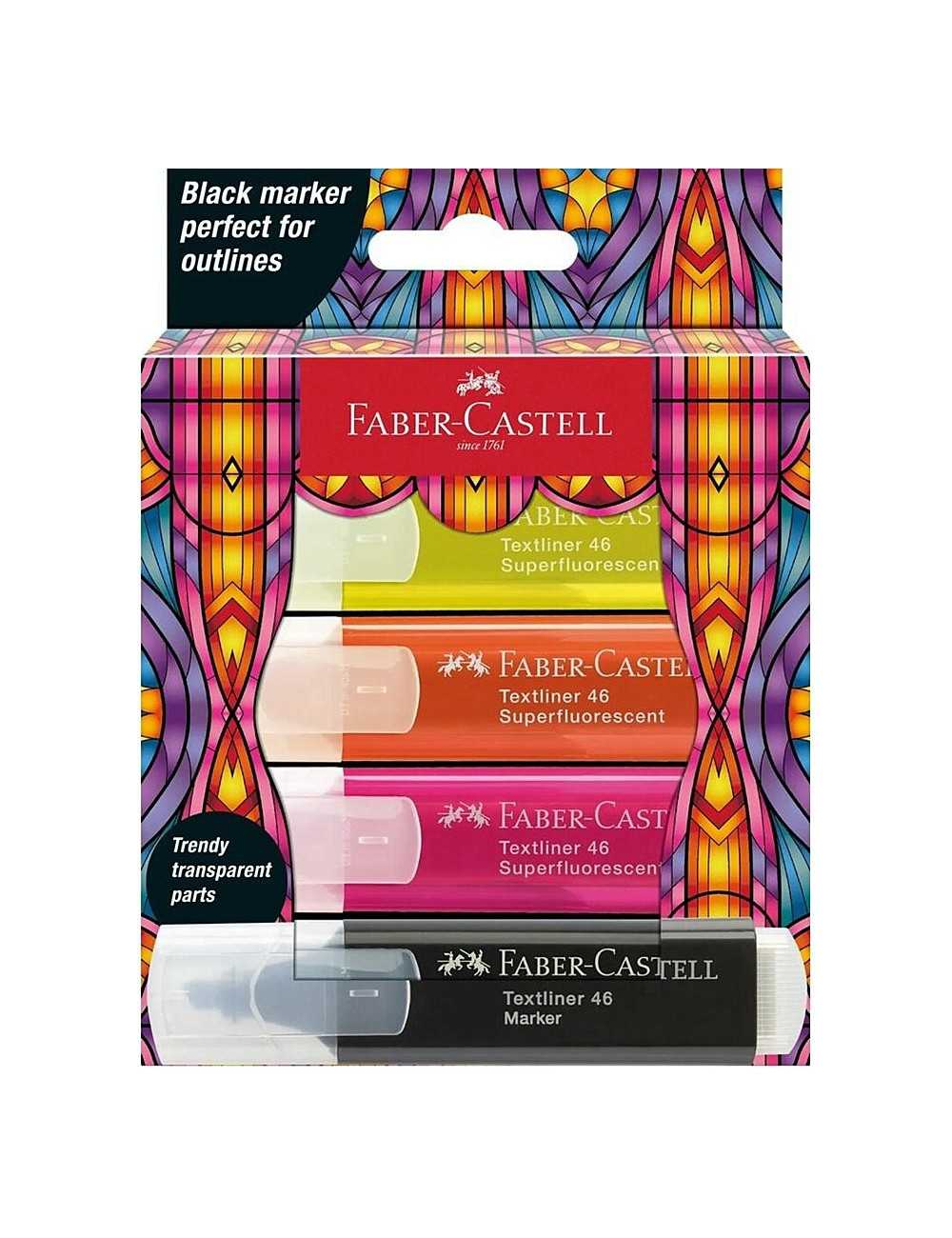 Μαρκαδόροι Faber Castell Textliner 46 Υπογράμμισης Superfluorescent 4χρ