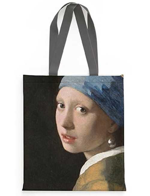 Τσάντα Υφασμάτινη Σουέτ Brainfood Vermeer Girl with the Pearl Earring