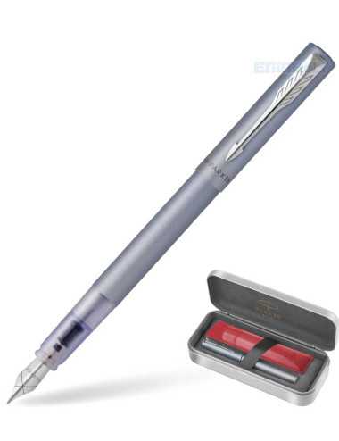 Πένα Parker Vector XL Silver Blue FP Δώρο Μεταλλική Κασετίνα με Θήκη