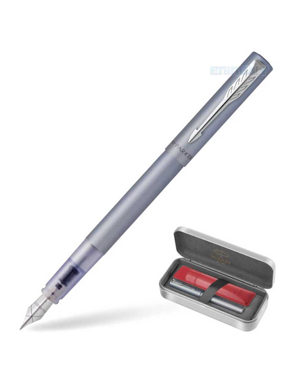 Πένα Parker Vector XL Silver Blue FP Δώρο Μεταλλική Κασετίνα με Θήκη