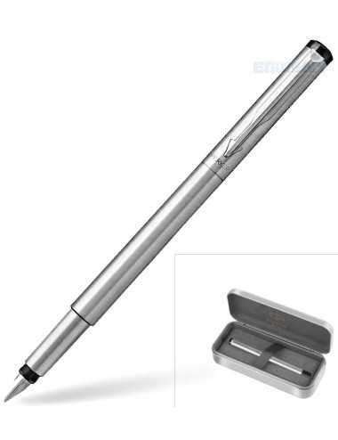 Πένα Parker Vector Steel CT FP Δώρο Μεταλλική Κασετίνα