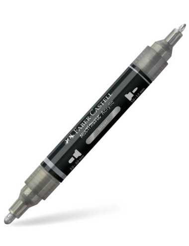 Μαρκαδόρος Διπλός Faber Castell Multimark Acrylic 251 Silver