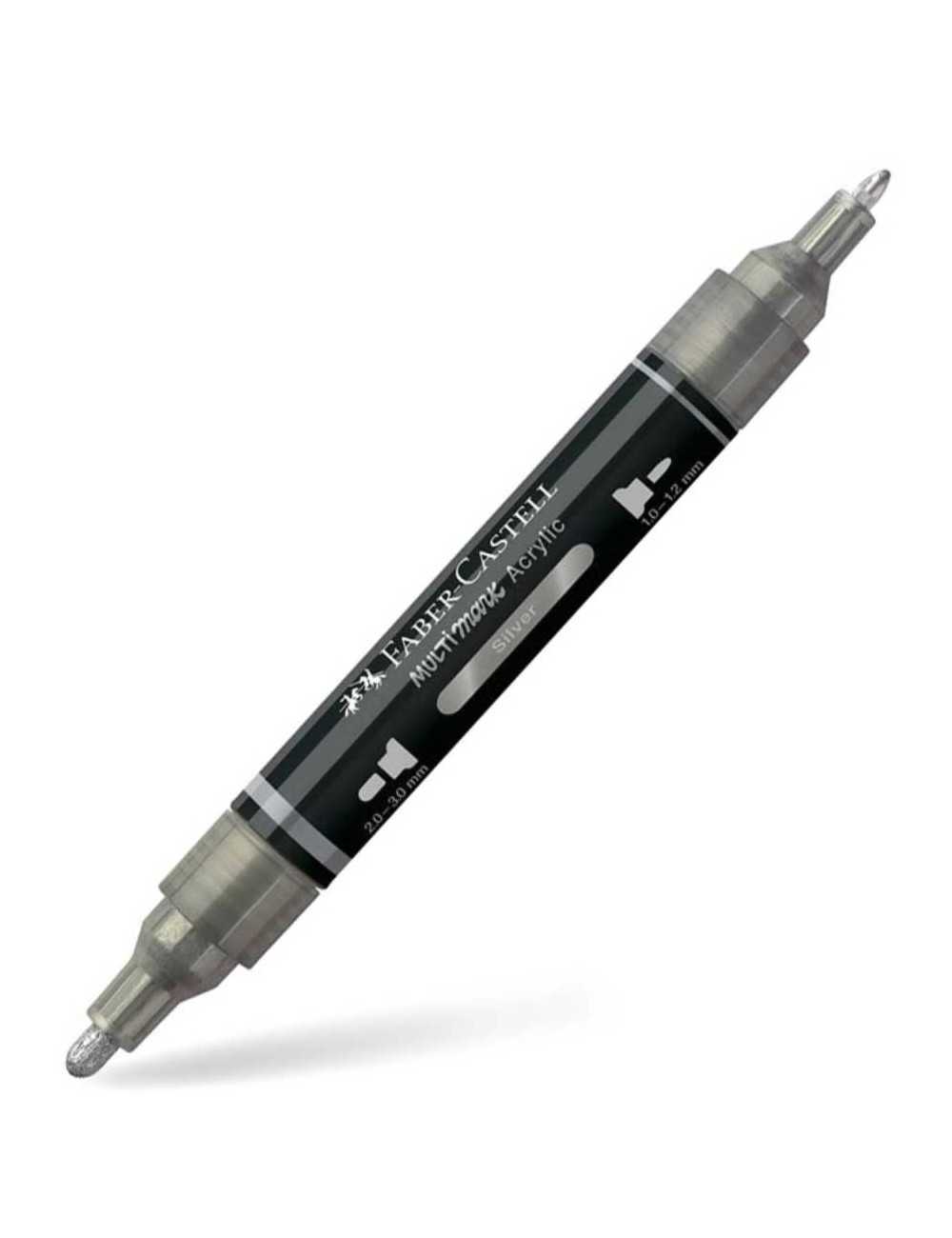 Μαρκαδόρος Διπλός Faber Castell Multimark Acrylic 251 Silver