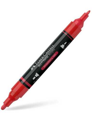 Μαρκαδόρος Διπλός Faber Castell Multimark Acrylic 219 Strawberry Red