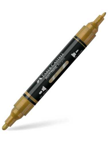 Μαρκαδόρος Διπλός Faber Castell Multimark Acrylic 250 Gold