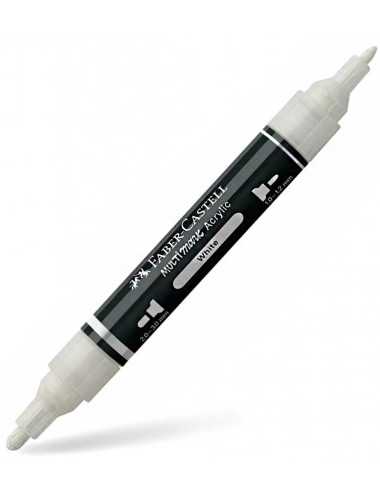 Μαρκαδόρος Διπλός Faber Castell Multimark Acrylic 101 White