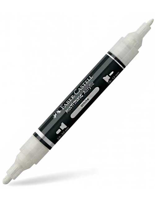 Μαρκαδόρος Διπλός Faber Castell Multimark Acrylic 101 White