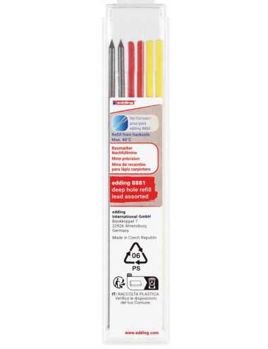 Μύτες edding 2.8mm HB Γραφίτη Κόκκινη Κιτρινη 6τ
