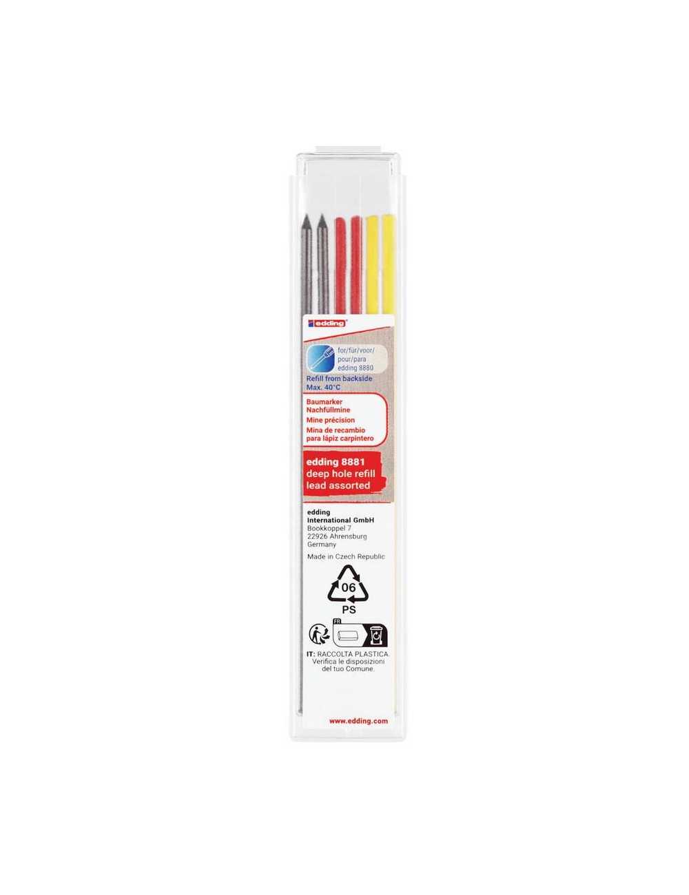 Μύτες edding 2.8mm HB Γραφίτη Κόκκινη Κιτρινη 6τ