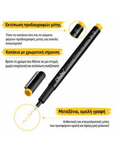Μαρκαδόροι Ohuhu 24χρ Fineliners Σχεδίου Χρωματιστά