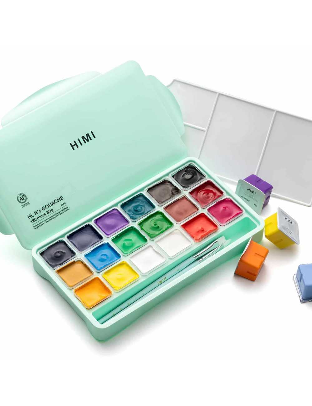 Νερομπογιές Υγρες Himi 18χ 30g Watercolour Green Case