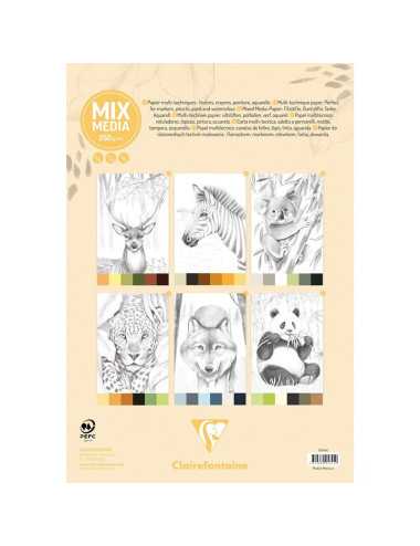 Μπλοκ ζωγραφικής Clairefontaine Odelia Animals A4 20 φύλλα