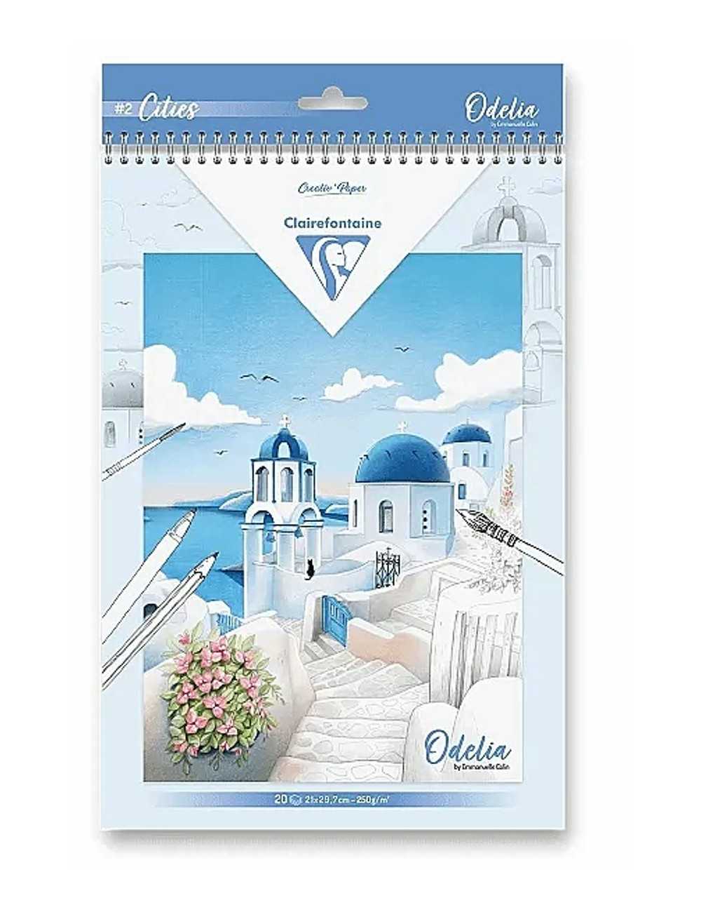 Μπλοκ ζωγραφικής Clairefontaine Odelia Cities A4 20 φύλλα