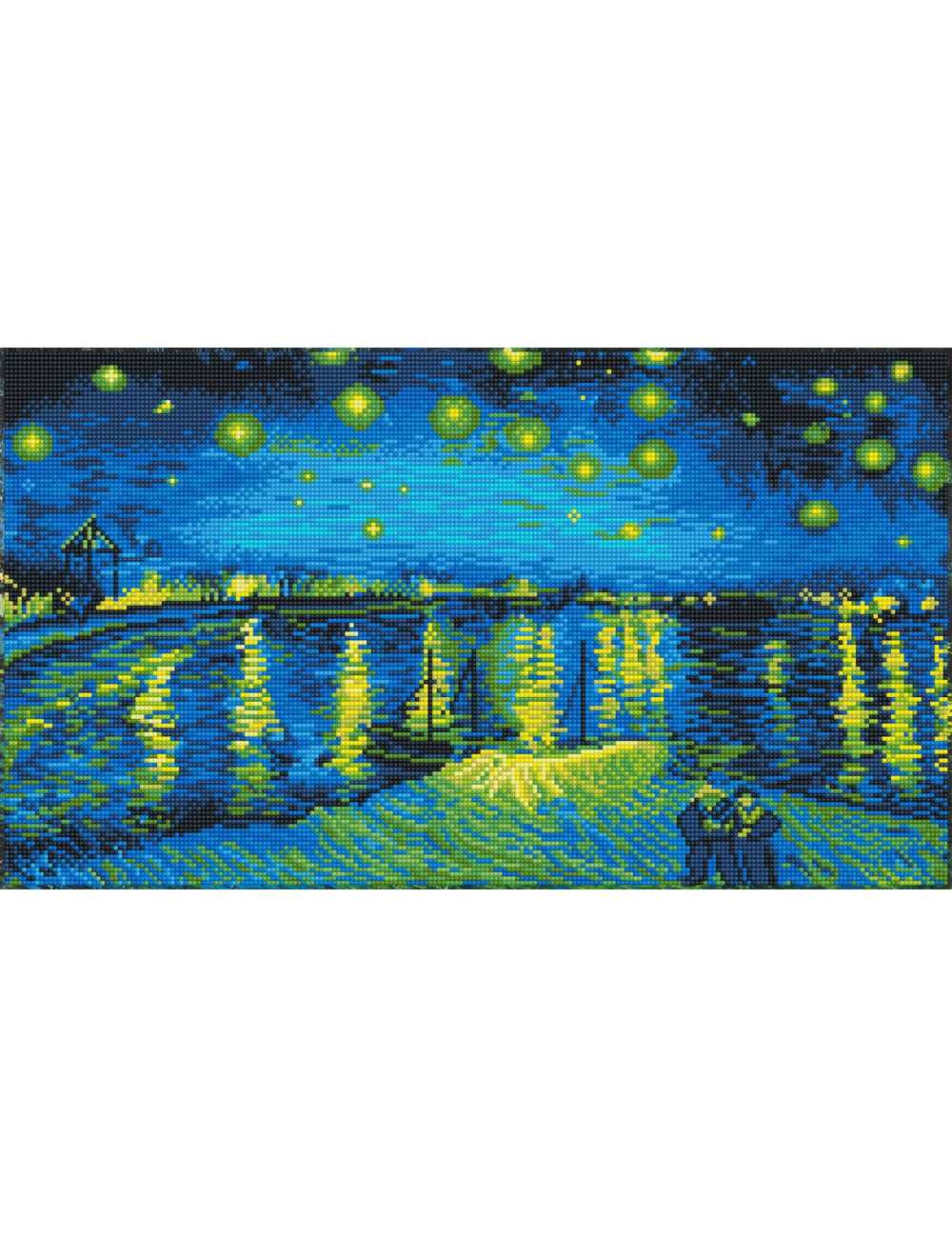 Καμβάς Ψηφιδωτό Diamond Dotz 35x62cm Starry Night Over the Rhône Van Gogh